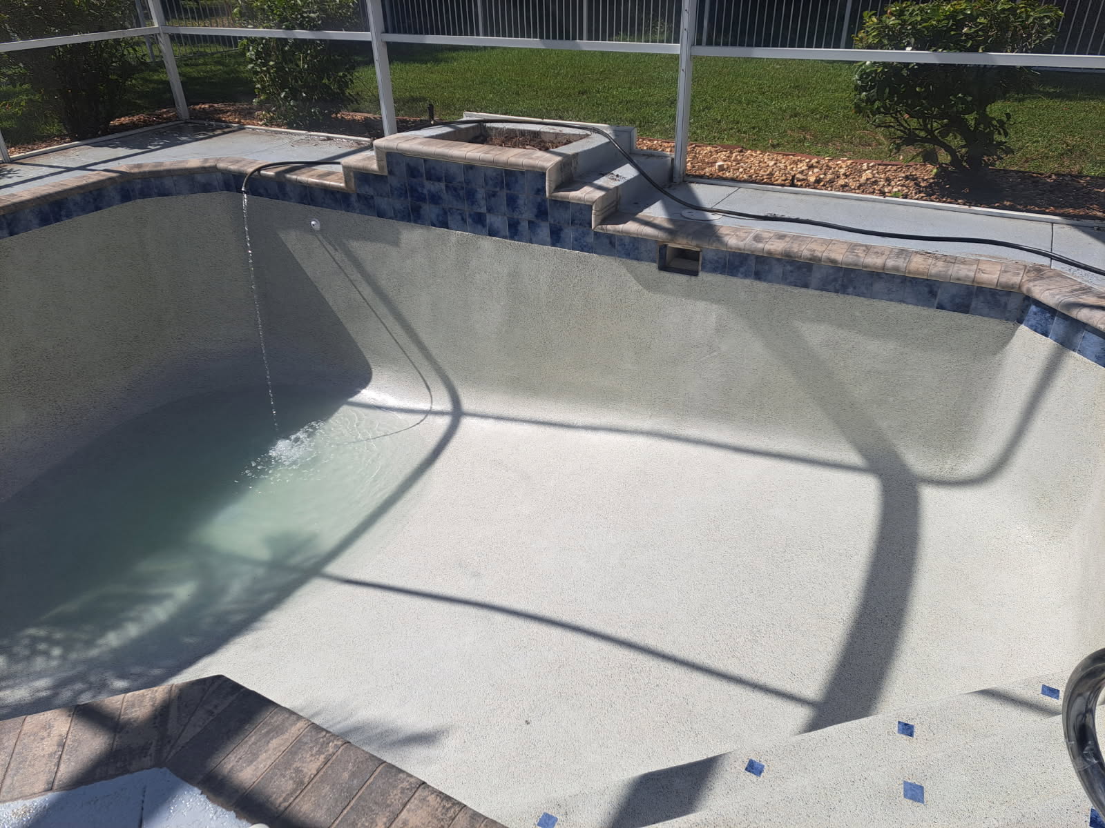 Crew working on pool